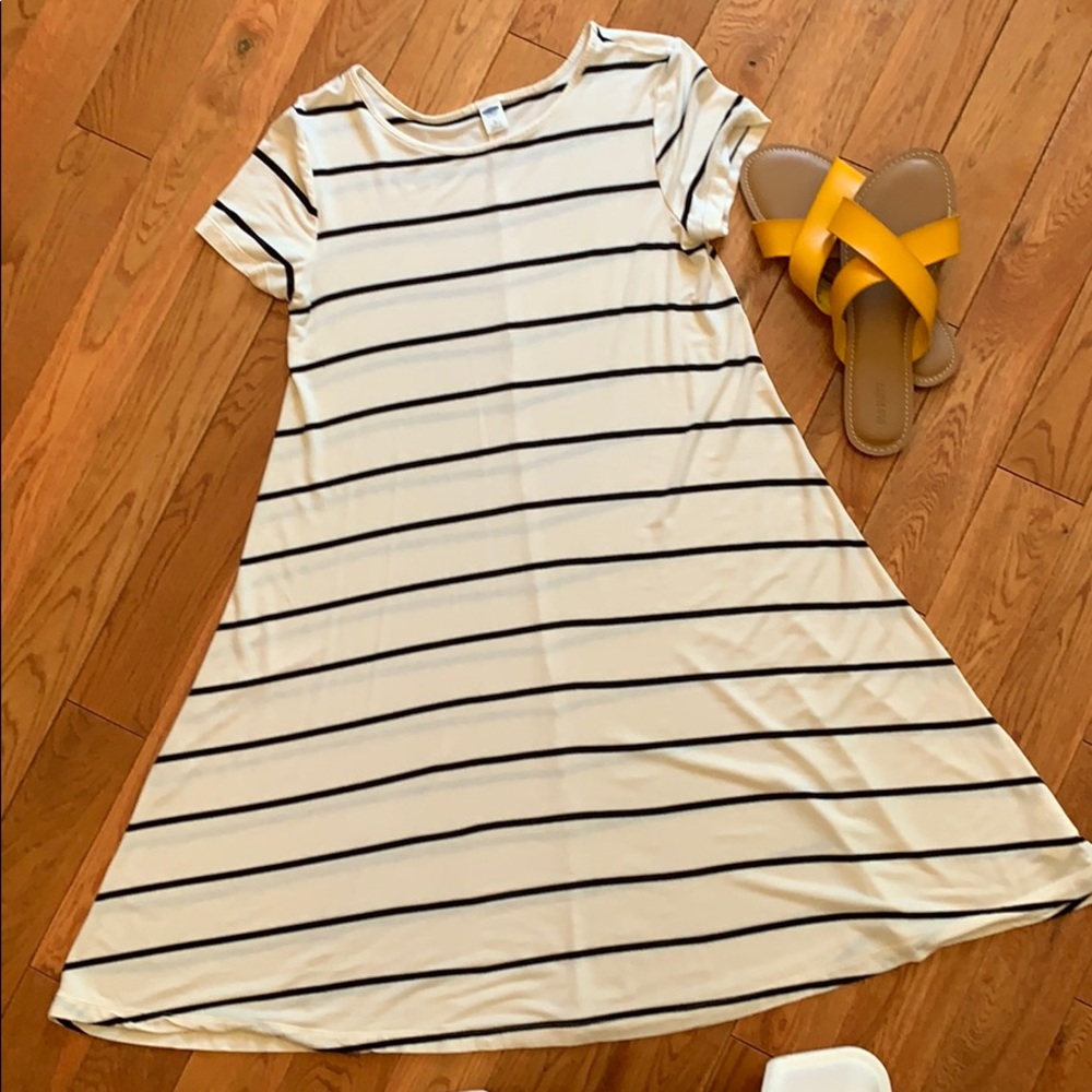 Striped Ebony & Ivory Swing Dress